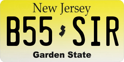 NJ license plate B55SIR