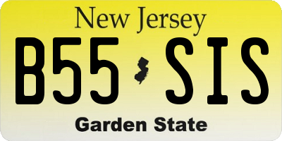 NJ license plate B55SIS
