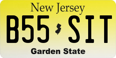 NJ license plate B55SIT