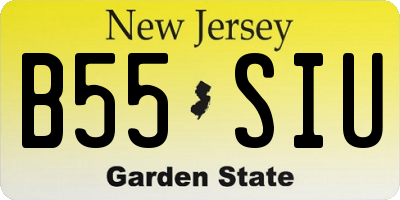 NJ license plate B55SIU