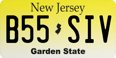 NJ license plate B55SIV