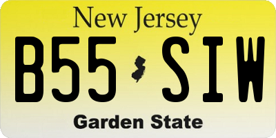 NJ license plate B55SIW