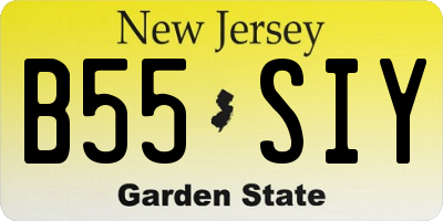 NJ license plate B55SIY