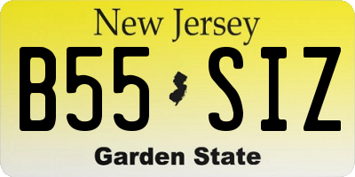 NJ license plate B55SIZ