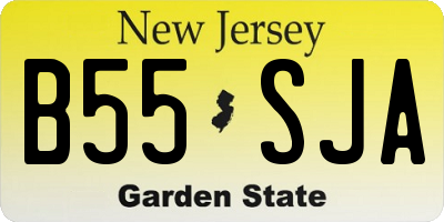 NJ license plate B55SJA