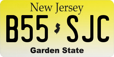 NJ license plate B55SJC