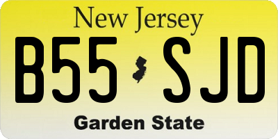 NJ license plate B55SJD