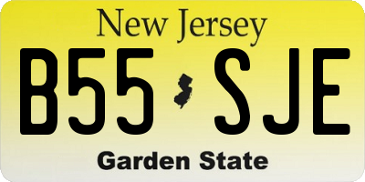NJ license plate B55SJE