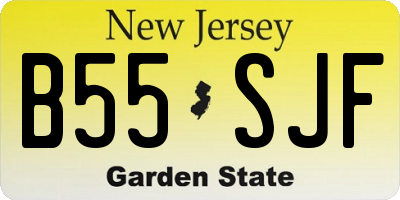NJ license plate B55SJF