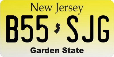 NJ license plate B55SJG