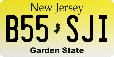 NJ license plate B55SJI