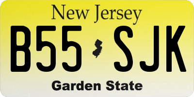 NJ license plate B55SJK