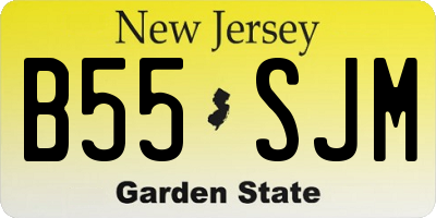 NJ license plate B55SJM