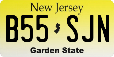 NJ license plate B55SJN