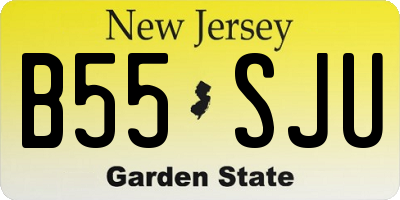 NJ license plate B55SJU