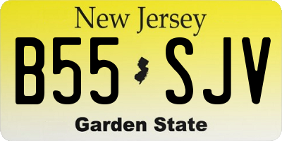 NJ license plate B55SJV