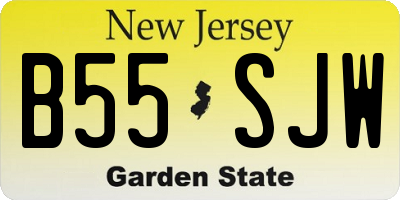 NJ license plate B55SJW
