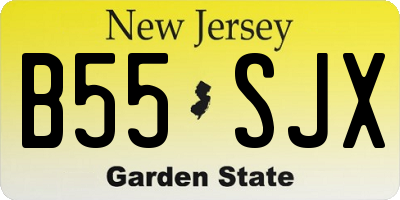 NJ license plate B55SJX