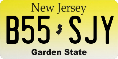 NJ license plate B55SJY
