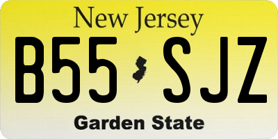 NJ license plate B55SJZ