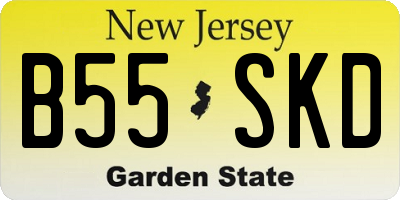 NJ license plate B55SKD