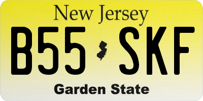 NJ license plate B55SKF