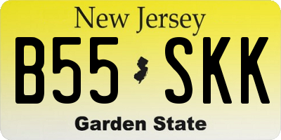 NJ license plate B55SKK