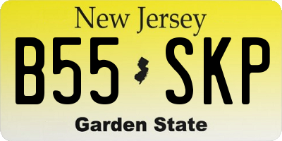 NJ license plate B55SKP