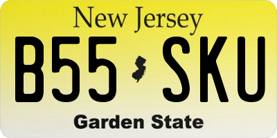 NJ license plate B55SKU