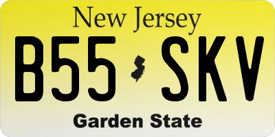 NJ license plate B55SKV