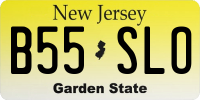 NJ license plate B55SLO