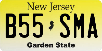 NJ license plate B55SMA