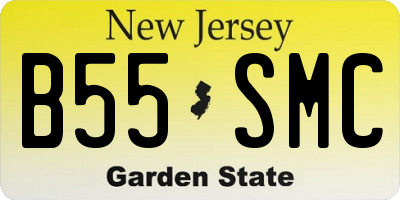 NJ license plate B55SMC
