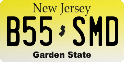 NJ license plate B55SMD