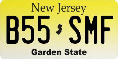 NJ license plate B55SMF