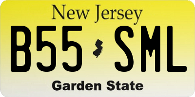 NJ license plate B55SML