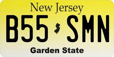 NJ license plate B55SMN