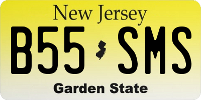 NJ license plate B55SMS