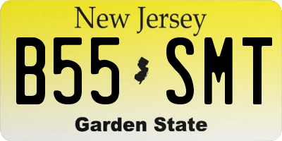 NJ license plate B55SMT