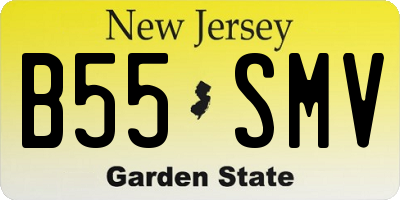 NJ license plate B55SMV
