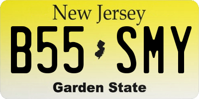 NJ license plate B55SMY