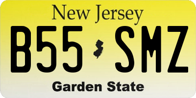 NJ license plate B55SMZ