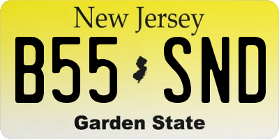NJ license plate B55SND