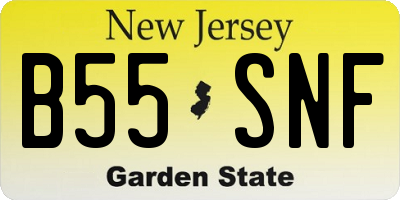 NJ license plate B55SNF