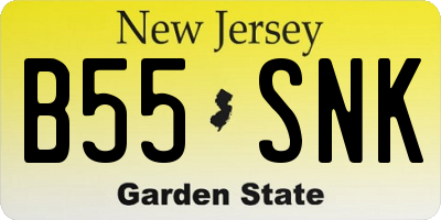 NJ license plate B55SNK