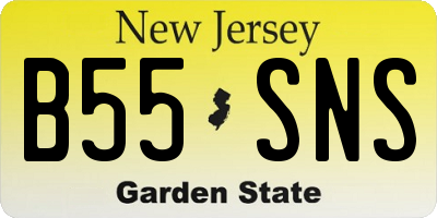 NJ license plate B55SNS