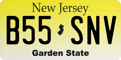 NJ license plate B55SNV