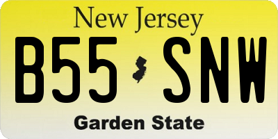 NJ license plate B55SNW