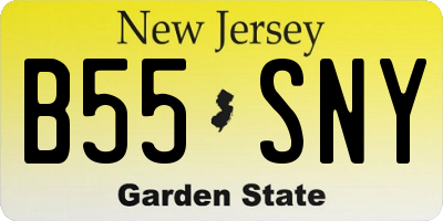 NJ license plate B55SNY