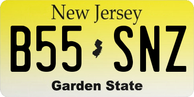 NJ license plate B55SNZ